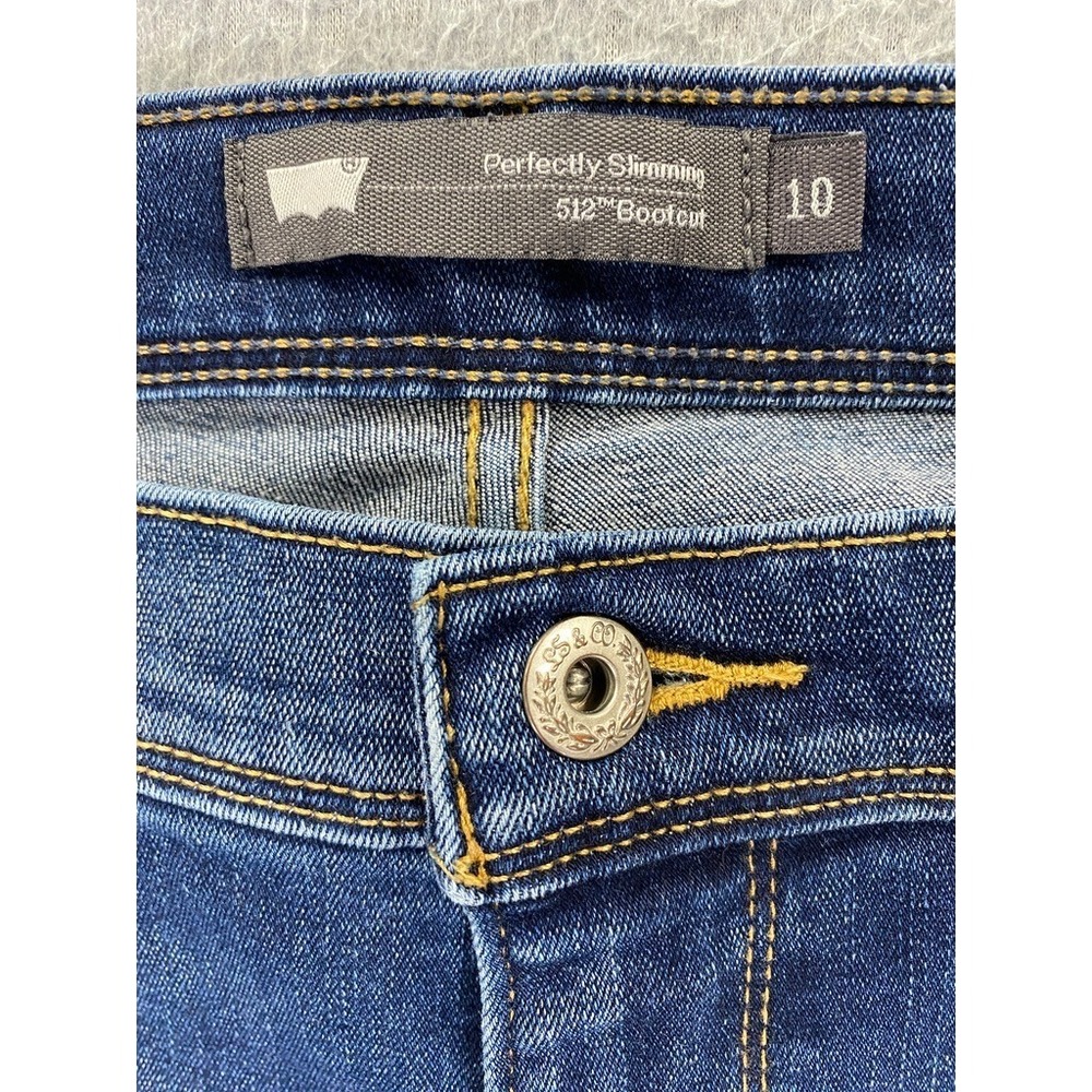 Levis Perfectly Slimming 512 Bootcut Jeans Size 10 (29x33) Dark Wash Cowgirl - Picture 6 of 9